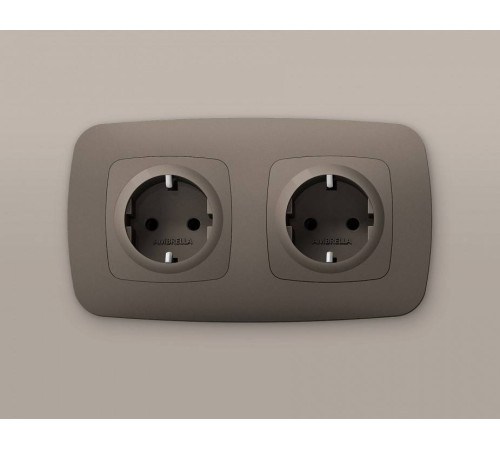 Накладка для розетки с заземлением и со шторками Ambrella Volt Quant OP6370