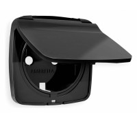 Накладка для розетки влагозащищенной с заземлением и со шторками с крышкой Ambrella Volt Quant OP8080