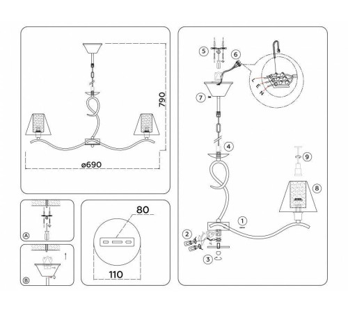 Подвесная люстра Ambrella Light HIGH LIGHT LH57081