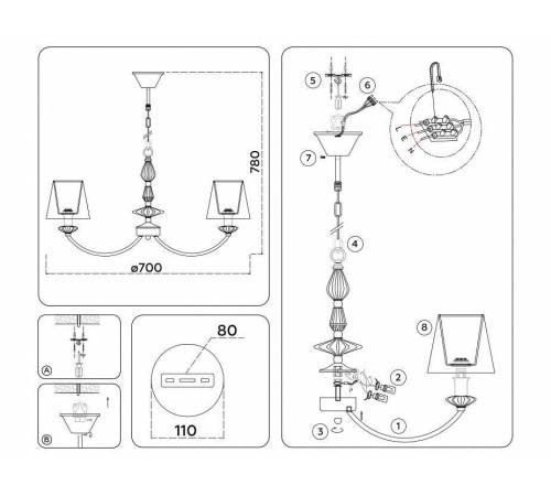 Подвесная люстра Ambrella Light HIGH LIGHT LH75024