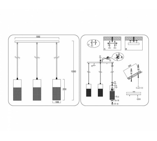 Подвесной светильник Ambrella Light TR TR8501