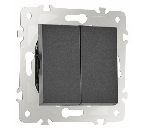 Выключатель проходной двухклавишный без рамки Arte Milano 203 203.32-2.black