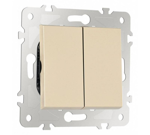 Выключатель проходной двухклавишный без рамки Arte Milano 203 203.32-2.shampan