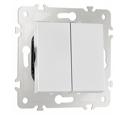 Выключатель проходной двухклавишный без рамки Arte Milano 203 203.32-2.silver