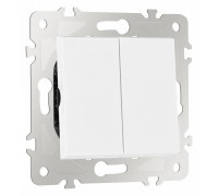 Выключатель проходной двухклавишный без рамки Arte Milano 203 203.32-2.white