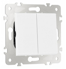 Выключатель проходной двухклавишный без рамки Arte Milano 203 203.32-2.white