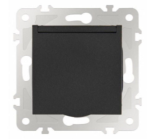 Розетка влагозащищенная с заземлением и со шторкой с крышкой Arte Milano am-203 203.41-1.black