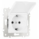 Розетка влагозащищенная с заземлением и со шторкой с крышкой Arte Milano am-203 203.41-1.white