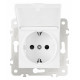 Розетка влагозащищенная с заземлением и со шторкой с крышкой Arte Milano am-203 203.41-1.white