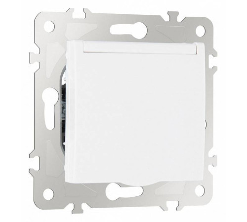 Розетка влагозащищенная с заземлением и со шторкой с крышкой Arte Milano am-203 203.41-1.white