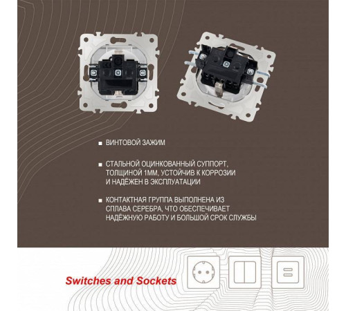 Розетка влагозащищенная с заземлением и со шторкой с крышкой Arte Milano am-203 203.41-1.white