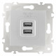 Розетка USB, без рамки Arte Milano am-203 203.46-1.silver