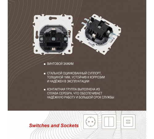 Розетка влагозащищенная с заземлением и со шторкой с крышкой Arte Milano am-205 205.41-1.silver