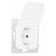 Розетка влагозащищенная с заземлением и со шторкой с крышкой Arte Milano am-205 205.41-1.white