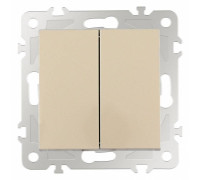 Выключатель двухклавишный без рамки Arte Milano 206 206.30-2.shampan