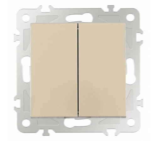 Выключатель двухклавишный без рамки Arte Milano 206 206.30-2.shampan