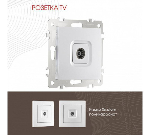 ТВ-розетка без рамки Arte Milano am-206 206.43-1.silver