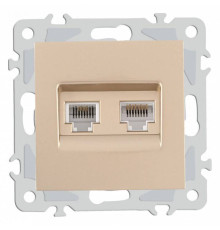 Розетка двойная RJ-11 и Ethernet RJ-45, без рамки Arte Milano am-206 206.44-1.shampan