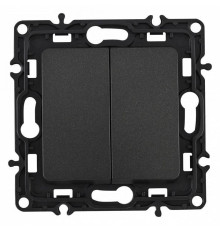 Выключатель проходной двухклавишный без рамки Arte Milano 217 217.32-2.black