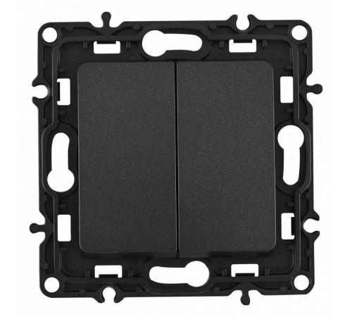 Выключатель проходной двухклавишный без рамки Arte Milano 217 217.32-2.black