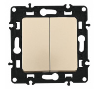 Выключатель проходной двухклавишный без рамки Arte Milano 217 217.32-2.shampan