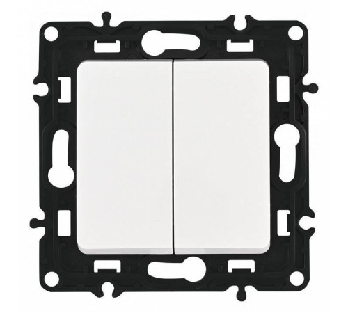 Выключатель проходной двухклавишный без рамки Arte Milano 217 217.32-2.white