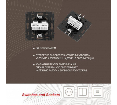 Розетка Ethernet RJ-45 без рамки Arte Milano am-217 217.45-2.black