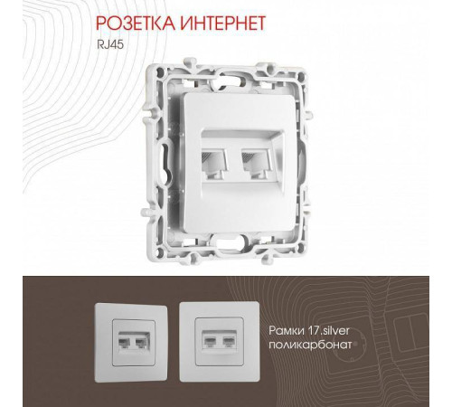 Розетка Ethernet RJ-45 без рамки Arte Milano am-217 217.45-2.silver