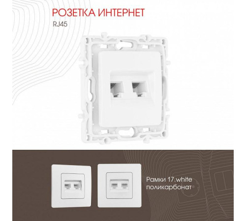 Розетка Ethernet RJ-45 без рамки Arte Milano am-217 217.45-2.white