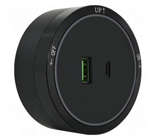 Розетка USB и type C на треке Arte Milano Am-track-sockets 380066TS LED/USB-Type-C Black