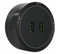 Розетка 2xUSB на треке Arte Milano Am-track-sockets 380066TS LED/USBx2 Black
