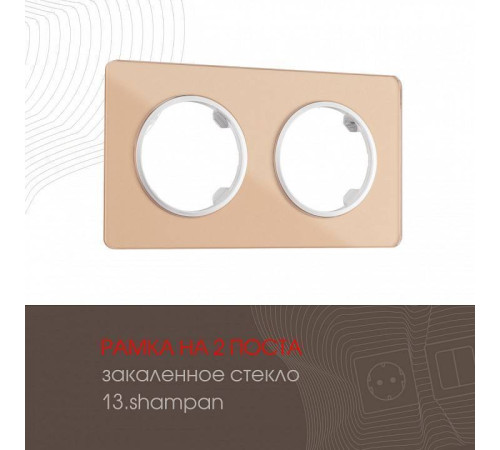 Рамка на 2 поста Arte Milano am-502.13 502.13-2.shampan