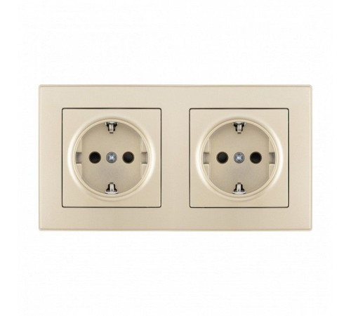 Розетка с заземлением и со шторкой Arte Milano SET06-2 SET06-2-40-1x2 shampan