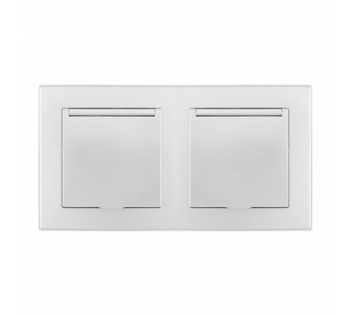 Розетка влагозащищенная с заземлением и со шторкой с крышкой Arte Milano SET06-2 SET06-2-41-1x2 silver