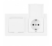 Розетка влагозащищенная с заземлением и со шторкой с крышкой Arte Milano SET06-2 SET06-2-41-1x2 white