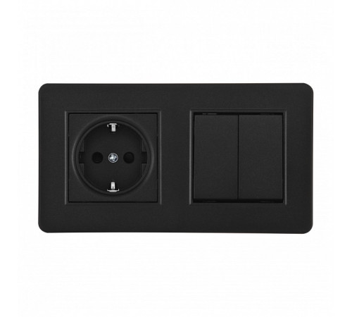 Блок с выключателями двухклавишными Arte Milano SET16-2 SET16-2-40-1-30-2 black