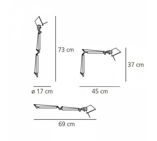 Основание для настольной лампы Artemide Tolomeo Micro 9Вт K A010300