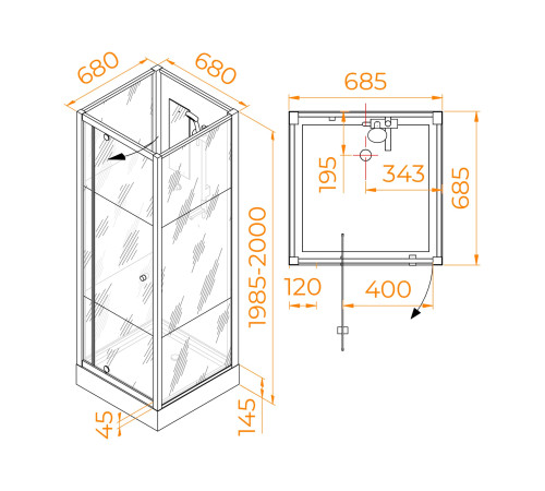 Душевая кабина RGW Andaman AN-207 70х70 см 411320777-95
