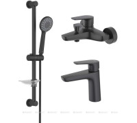 Набор смесителей AQUATEK БЕТТА Set 3 в 1 (AQ1110MB+AQ1140MB+AQ2013MB) матовый черный AQ1130MB