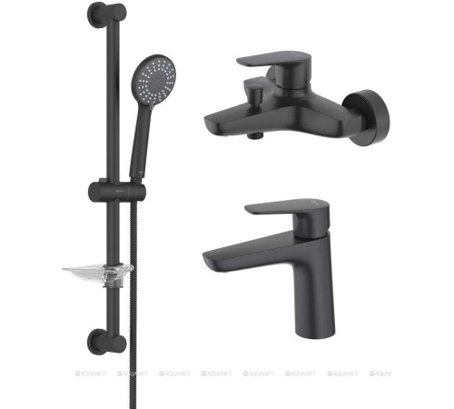 Набор смесителей AQUATEK БЕТТА Set 3 в 1 (AQ1110MB+AQ1140MB+AQ2013MB) матовый черный AQ1130MB