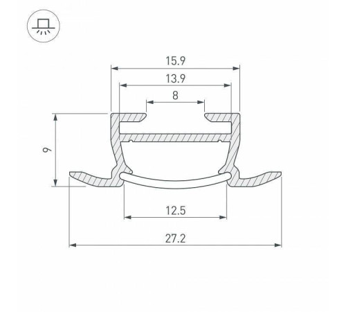 Профиль встраиваемый Arlight TK-F-2000 (CT) ANOD 016936