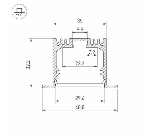 Профиль встраиваемый Arlight SL-LINIA49-F-2000 ANOD 019313