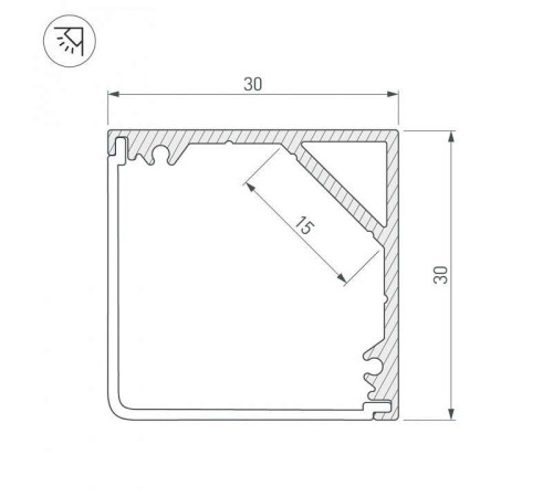Профиль накладной Arlight SL-KANT-H30-2000 ANOD 019333