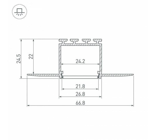 Профиль Arlight PLS-LOCK-H25-F-HIDE-2000 019409