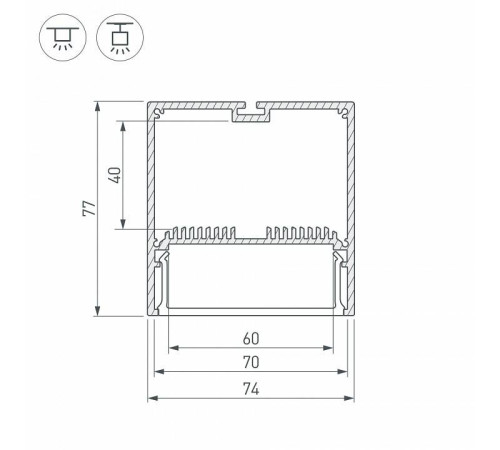 Профиль Arlight SL-LINE-7477-2500 ANOD+OPAL 020468