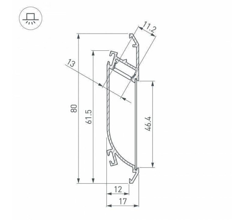 Профиль Arlight K-WALL-2000 ANOD 021716