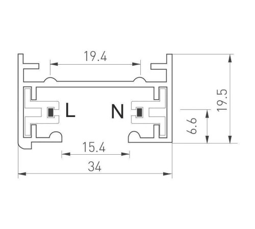 Трек накладной Arlight C 2TR 022772