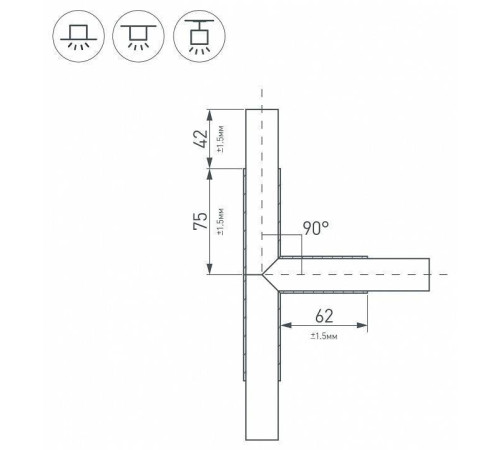 Соединитель угловой T-образный накладной Arlight KLUS 026243