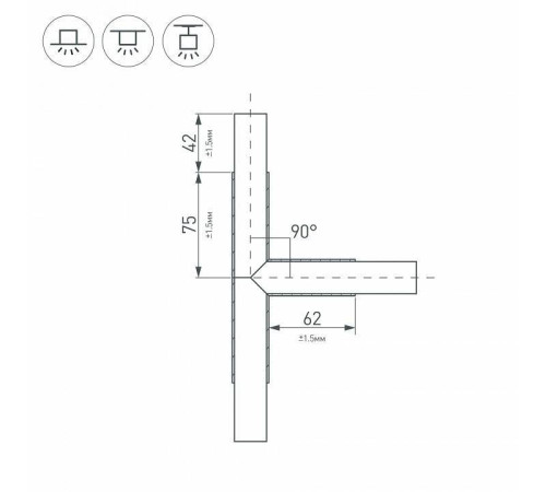 Соединитель угловой T-образный накладной Arlight KLUS 026243