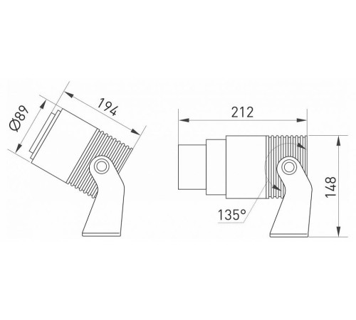 Настенно-потолочный прожектор Arlight Ray 028078
